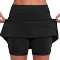 thumbnail image 1 of Ruyang Rip Skirt Length 2 Women's Fashionable Minimalist Solid Color Double Layer Tennis Skirt Pants, 1 of 6