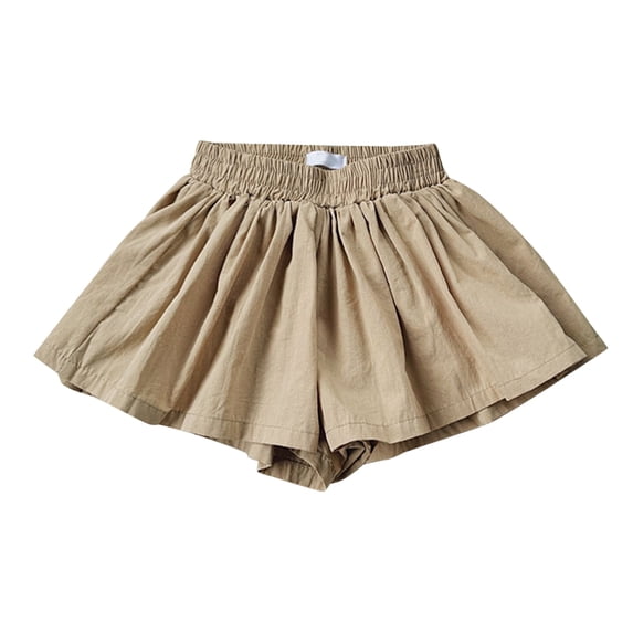 Ruyang Ruffle Skirt Shorts for Toddler Girls Solid Wide Leg Loose Elastic Waist Shorts Summer Soft Comfy Outdoor Athletic Skorts