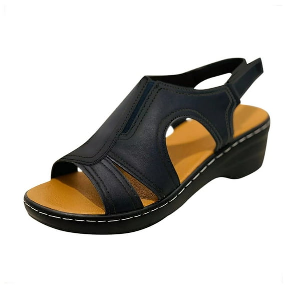 Ruyang Sandals For Women Casual Roman Shoes Fish Mouth Wedge Sandals Sandals for Women Summer