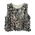 thumbnail image 1 of Ruyang Sequin Tank Top for Teen Girls Party Glitter Vest Sparkly Sleeveless Crewneck Shirts Stage Performance Clothes, 1 of 4