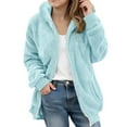 thumbnail image 1 of Ruyang Sherpa Fleece Jacket for Teens Girls Oversized Zip Up Hoodies Pockets Fall Winter Warm Fuzzy Furry Hooded Coat, 1 of 5