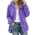 thumbnail image 1 of Ruyang Sherpa Fleece Jacket for Teens Girls Oversized Zip Up Hoodies Pockets Fall Winter Warm Fuzzy Furry Hooded Coat, 1 of 5