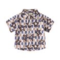 thumbnail image 1 of Ruyang Short Sleeved Tie Dye Print Lapel Shirt for Toddler Boys Hawaiian Print Button Down Beach Tops Cute Summer Clothes, 1 of 4