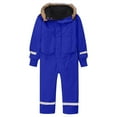 thumbnail image 1 of Ruyang Snow Suit for Kids Boys Girls One Piece Ski Outfit Reflective Winter Warm Faux 𝐅𝐮𝐫 Hooded Zip Up Snowsuit, 1 of 4