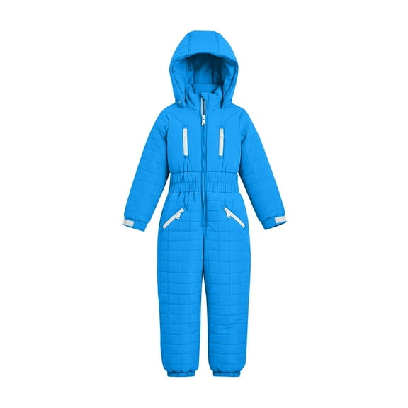 Ruyang Snow Suit for Teen Girls One Piece Ski Outfit Boys Winter Warm Hooded Snowsuit Zip Up Mock Neck Ski Overall