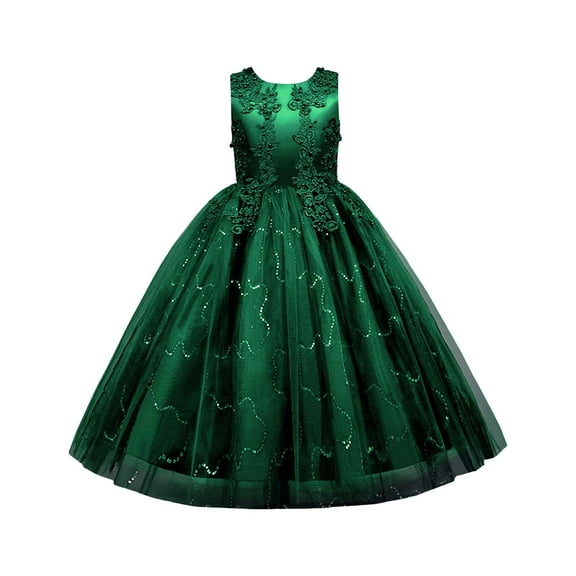 Ruyang Star Dress Girls Little Girls Tulle Lace Wedding Dress for Kids formal Birthday Pageant Prom Maxi Gown