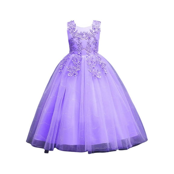 Ruyang Star Dress Girls Little Girls Tulle Lace Wedding Dress for Kids formal Birthday Pageant Prom Maxi Gown