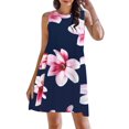 thumbnail image 1 of Ruyang Summer Casual Dresses for Women Sleeveless Midi Dress Swing Tank Sundress Pleated Tshirt Dress with Pockets Floral Beach Dresses for Women, 1 of 4