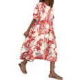 thumbnail image 1 of Ruyang Summer Dress for Women, Geometric Printed Bubble Sleeved Dress Street Oversized Women's Clothing Womens Maxi Dress, 1 of 8
