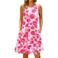 thumbnail image 1 of Ruyang Summer Dresses for Women Beach Floral Tshirt Sundress Casual Pockets Boho Tank Dress Sleeveless Spaghetti Strap Long Dress, 1 of 4