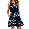 thumbnail image 1 of Ruyang Summer Dresses for Women, Womens Beach Dress Fashion Sleeveless Backless Camisole Beach Tank Skirt With Pockets Boho Floral Dresses, 1 of 5