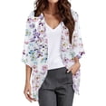 thumbnail image 1 of Ruyang Summer Puff Sleeve Cardigans Womens Fashion Floral Printed Kimono Cardigan Casual Loose Fit lightweight Cover Up Blouse Tops, 1 of 3