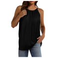 thumbnail image 1 of Ruyang Summer Scoop Neck Tank Tops for Women Pleated Loose Fit Sleeveless Tops Slim Fit Tees 2024 Fashion Womens Clothing, 1 of 9