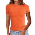 thumbnail image 1 of Ruyang Summer Shirts for Women Women's Crew Neck Short Sleeve Tees Slim Fit T Shirt Basic Tops Women's T Shirt Short Sleeve, 1 of 3