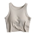 thumbnail image 1 of Ruyang Summer Tops for Women 2024 Women's Solid Color Thread With Chest Pad Bra One Undershirt 3x Top, 1 of 7