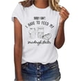 thumbnail image 1 of Ruyang T Shirt for Women Casual Round Neck T-Shirt Short Sleeve Tops Blouse Slim Fit Tee Shirts Letter Printed Summer Tops, 1 of 4