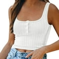 thumbnail image 1 of Ruyang Tank Tops For Women Womens Solid Crop Top U Neck Sleeveless Ribbed Cropped Tank Tops Banded Tops for Women, 1 of 4