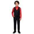 thumbnail image 1 of Ruyang Teen Boys Formal Suit V-Neck Vest Long Sleeve Shirt Dress Pants Sets Kids Slim Fit Suit for Wedding Graduation Dress Up, 1 of 4