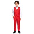 thumbnail image 1 of Ruyang Teen Boys Formal Suit V-Neck Vest Long Sleeve Shirt Dress Pants Sets Kids Slim Fit Suit for Wedding Graduation Dress Up, 1 of 4