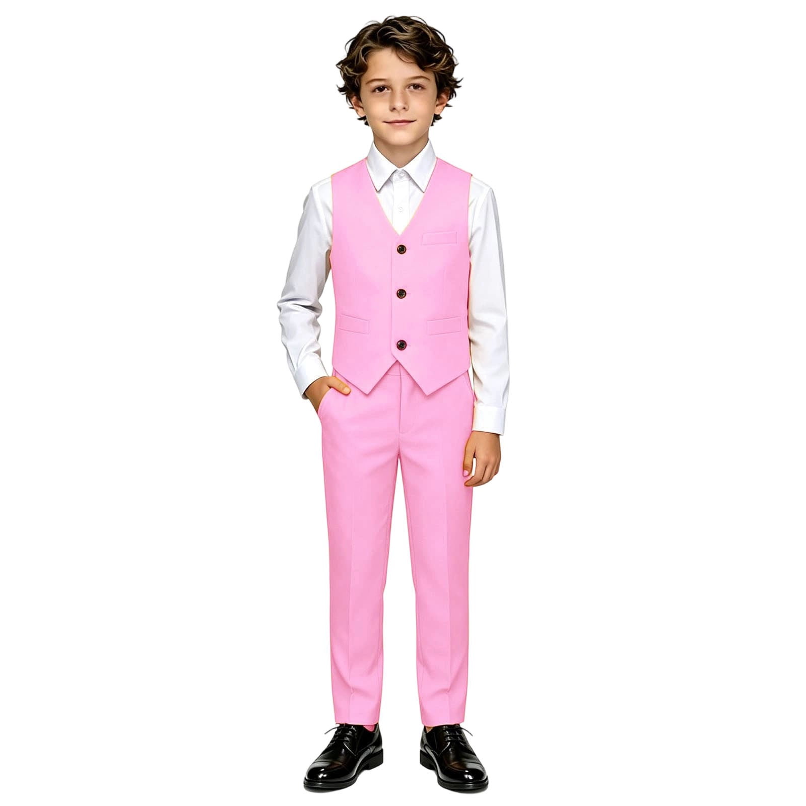 Graduation Neck Ruyang Teen Boys Formal Suit V-Neck Vest Long Sleeve Shirt Dress Pants ...