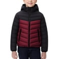 thumbnail image 1 of Ruyang Teen Boys Winter Quilted Puffer Jacket Girls Padded Warm Coat Mock Neck Zip Up Lightweight Hooded Down Outerwear, 1 of 8