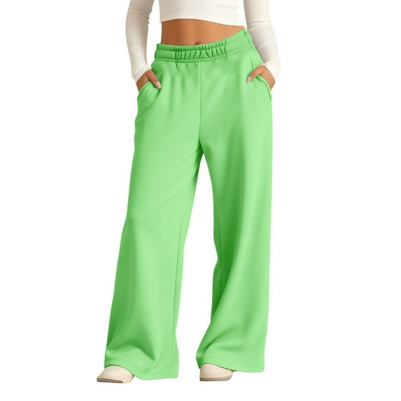 Ruyang Teen Girl Sweatpants Baggy Oversized Cute Sweatpants Wide Leg Pants Sweat Pants High Waist Athletic Joggers Casual Pockets
