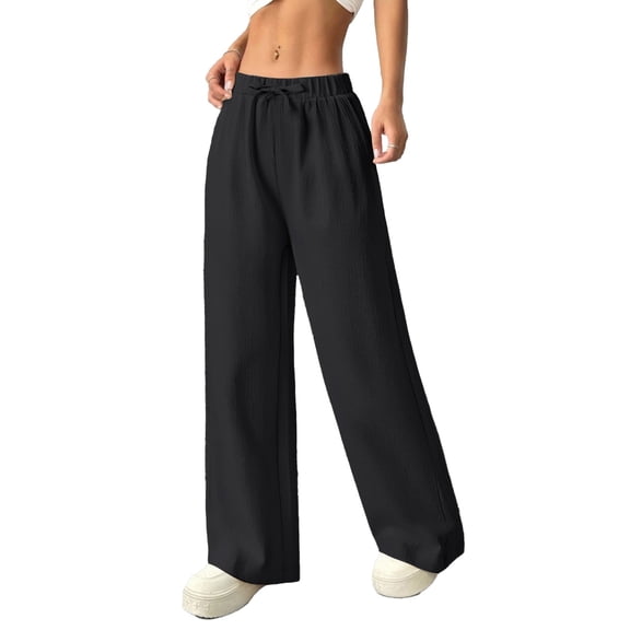 Ruyang Teen Girls Cotton Linen Wide Leg Pants Drawstring Kids Oversized Casual Lightweight Flowy Palazzo Pants Long Trousers Pockets