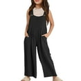 thumbnail image 1 of Ruyang Teen Girls Cotton Overalls Shorts Wide Leg Adjustable Strap Shorts Summer Solid Baggy Trendy Breathable Shortalls, 1 of 8