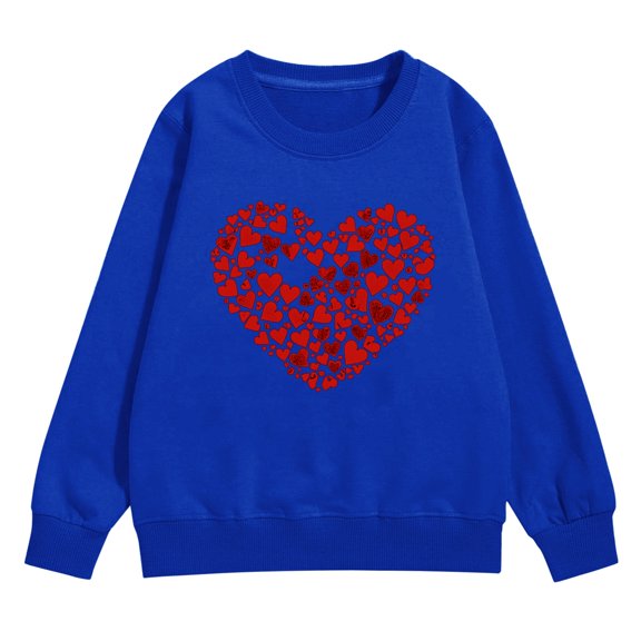 Ruyang Teen Girls Crewneck Pullover Sweatshirt Long Sleeve Shirt Spring Trendy Clothes Kids Heart Shirts Top Casual Valentine Jacket