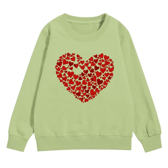 Ruyang Teen Girls Crewneck Pullover Sweatshirt Long Sleeve Shirt Spring Trendy Clothes Kids Heart Shirts Top Casual Valentine Jacket