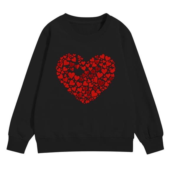 Ruyang Teen Girls Crewneck Pullover Sweatshirt Long Sleeve Shirt Spring Trendy Clothes Kids Heart Shirts Top Casual Valentine Jacket