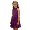 thumbnail image 1 of Ruyang Teen Girls Halter Sleeveless Dresses Ruffle Hem Slim Fit A-Line Swing Dresses Summer Trendy Solid Casual Breathable Skirts, 1 of 7