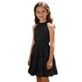 thumbnail image 1 of Ruyang Teen Girls Halter Sleeveless Dresses Ruffle Hem Slim Fit A-Line Swing Dresses Summer Trendy Solid Casual Breathable Skirts, 1 of 7