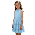 thumbnail image 1 of Ruyang Teen Girls Halter Sleeveless Dresses Ruffle Hem Slim Fit A-Line Swing Dresses Summer Trendy Solid Casual Breathable Skirts, 1 of 7