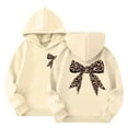 thumbnail image 1 of Ruyang Teen Girls Oversized Pullover Hoodies Leopard Bow Graphic Hooded Sweatshirts Spring Cute Trendy Sweater Pocket, 1 of 8