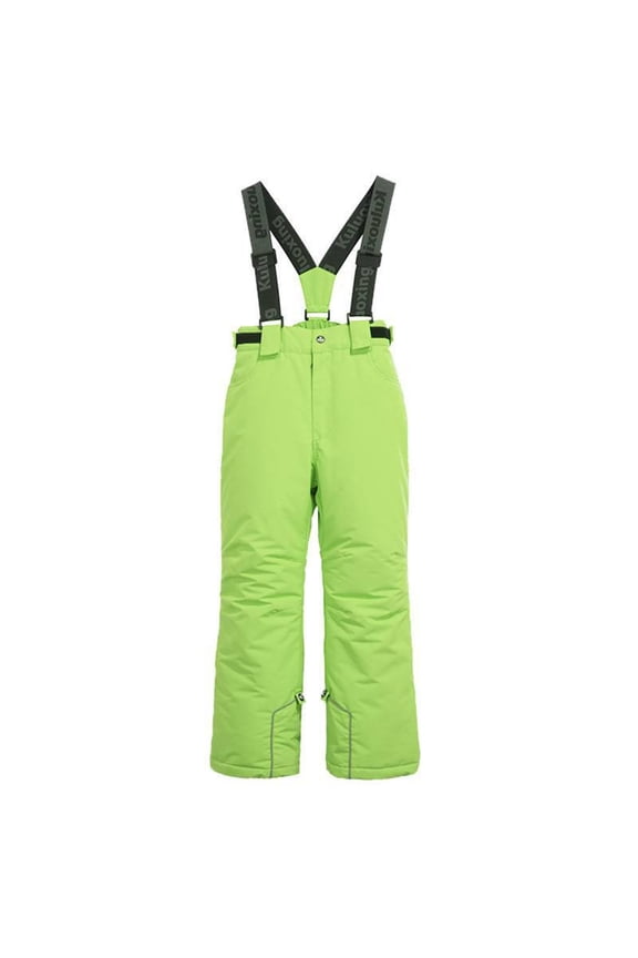 Teens Boys Girls Winter Ski Pants Kids Padded Thermal Overalls Water-proof Warm School Snow Trousers Straps