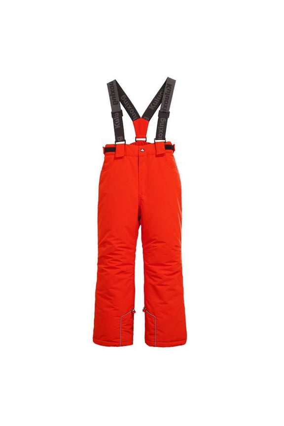 Teens Boys Girls Winter Ski Pants Kids Padded Thermal Overalls Water-proof Warm School Snow Trousers Straps