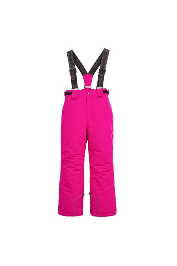 Teens Boys Girls Winter Ski Pants Kids Padded Thermal Overalls Water-proof Warm School Snow Trousers Straps