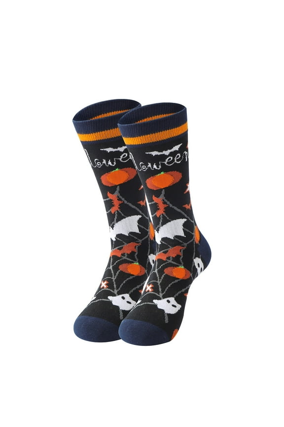 Thin Socks for Women Halloween Socks Casual Cotton Socks Street Trend Mid Calf Socks Pumpkin Enlarged Mid Calf Socks Equator D8