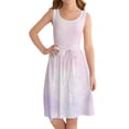 thumbnail image 1 of Ruyang Tie-dyed Dresses for Teen Girls Loose Ruffle A Line Sleeveless Sundress Summer Lightweight Casual Vacation Midi Dresses, 1 of 4