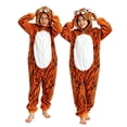 thumbnail image 1 of Ruyang Tiger Plush Hooded Jumpsuit for Baby Boys Girls Zipper Long Sleeve Bodysuits with Ears Kids Cute Animal Onesie, 1 of 4