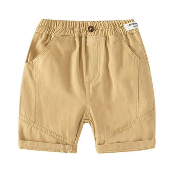 Ruyang Toddler Baby Boys Elastic Waist Cargo Shorts Solid Color Pull On Shorts Summer School Un𝐢form Trousers Clothes