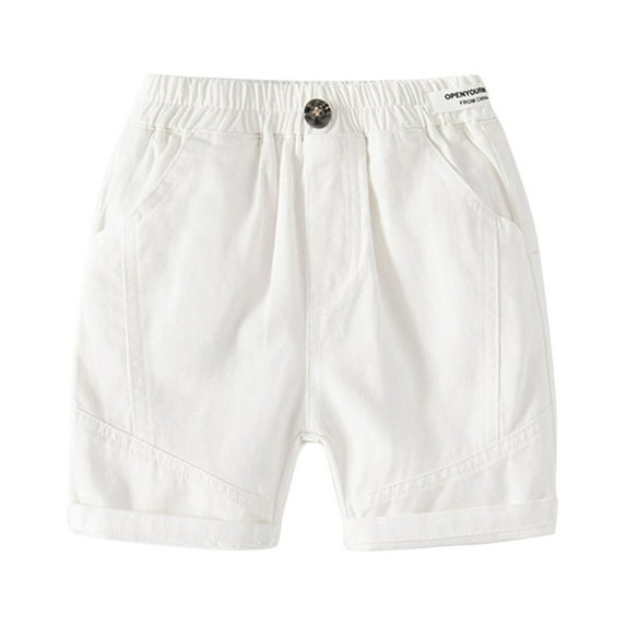 Ruyang Toddler Baby Boys Elastic Waist Cargo Shorts Solid Color Pull On Shorts Summer School Un𝐢form Trousers Clothes