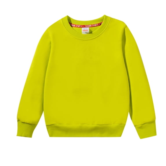 Ruyang Toddler Baby Boys Girls Long Sleeve Sweatshirt Cotton Round Collar Sweatshirt Kids Solid Casual Pullover Tops Fall Outfits