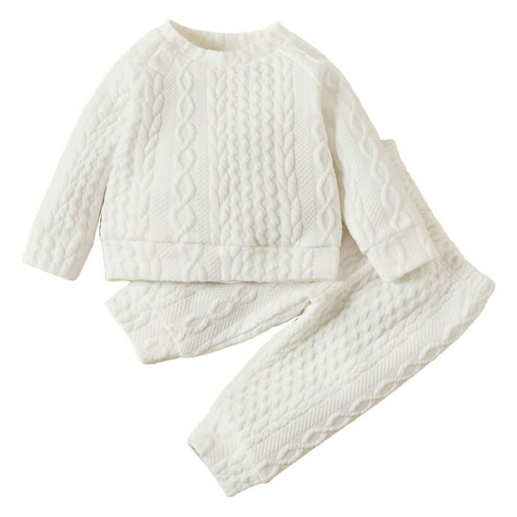 Ruyang Toddler Baby Boys Girls Sweater Set New Born Knit Crochet Outfit Clothes Long Sleeve Pullover Sweatshirt Tops