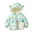 thumbnail image 1 of Ruyang Toddler Baby Dinosaur Puffer Jackets Cute Car Flowers Graphic Hooded Quilted Coat Winter Warm Cotton Down Outwear, 1 of 3