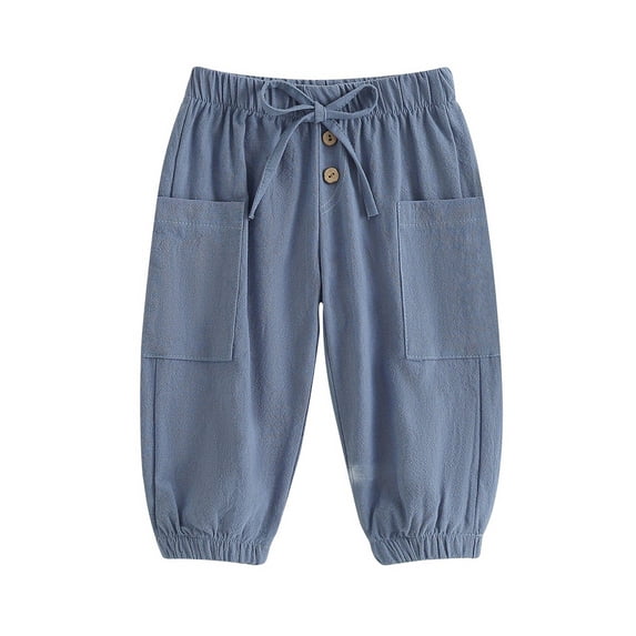 Ruyang Toddler Baby Girls Boys Cotton Linen Pants Balloon Hippie Long Pants Boho Muslin Basic Bottoms Joggers Summer Cute Clothes