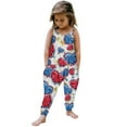 thumbnail image 1 of Ruyang Toddler Baby Jumpsuit Independence Day Clothing Girls Spaghetti Straps 𝐒tars USA Romper Kids American Flag Summer Outfit, 1 of 7