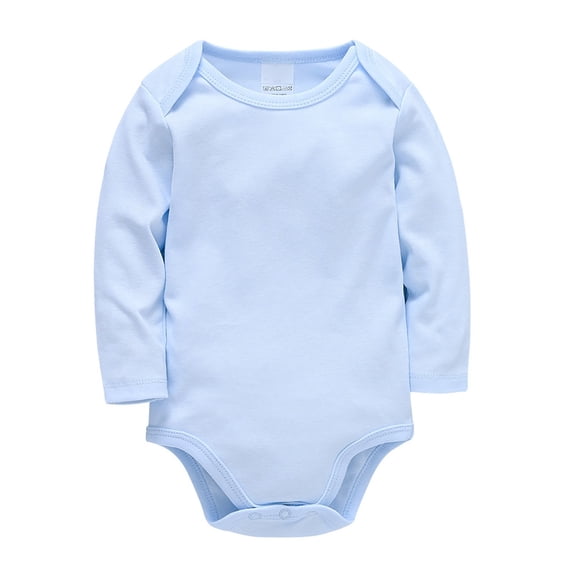 Ruyang Toddler Baby Long Sleeve Bodysuits Plain Crew Neck Casual Fall Romper Clothes Cute New Born Loose Jumpsuits Outfits
