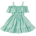 thumbnail image 1 of Ruyang Toddler Backless Smocked Dress Halter Solo A-Line Ruffles Pleated Dresses Summer Cute Casual Short Dresses for Girls, 1 of 9